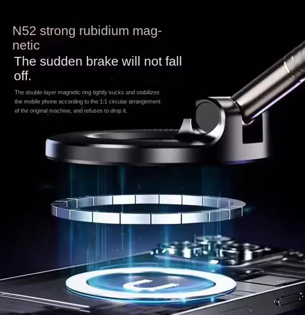 360° Magnetic Car Phone Holder — N52 MagSafe Compatible