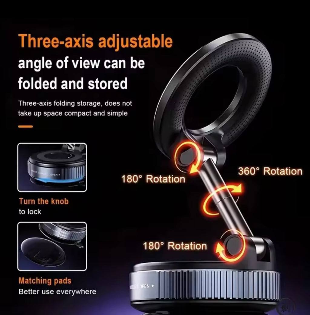 360° Magnetic Car Phone Holder — N52 MagSafe Compatible