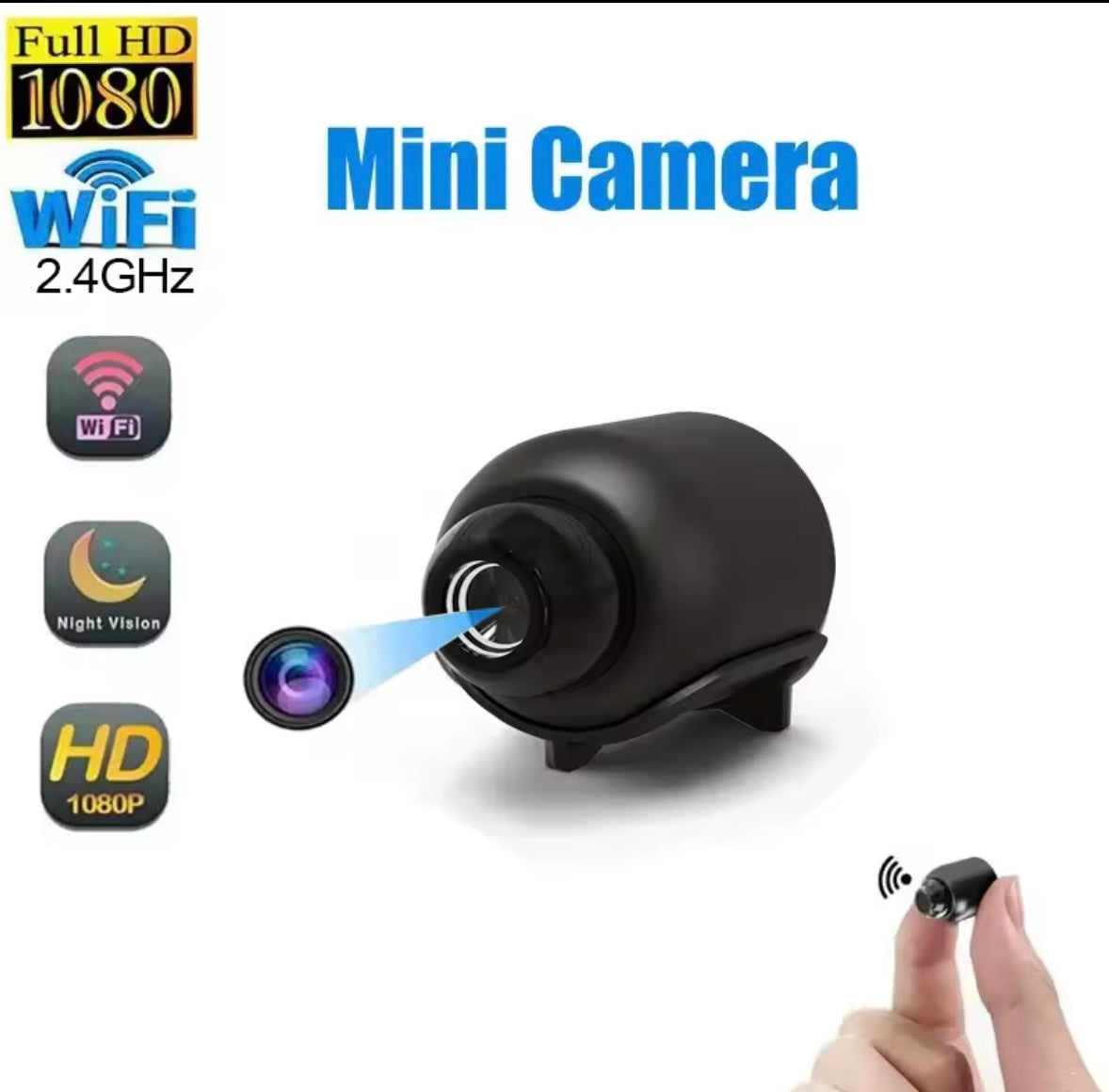 Mini WiFi Hidden Camera – Full HD 1080P with Night Vision & Motion Detection